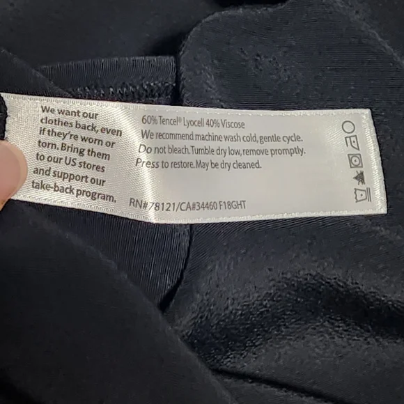 EILEEN FISHER Black Wrap Dress Womens Size 14 Tencel Short Sleeve Midi Minimal - Picture 11 of 14